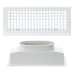 Grille de soufflage et plénum ABS blanche ou noire